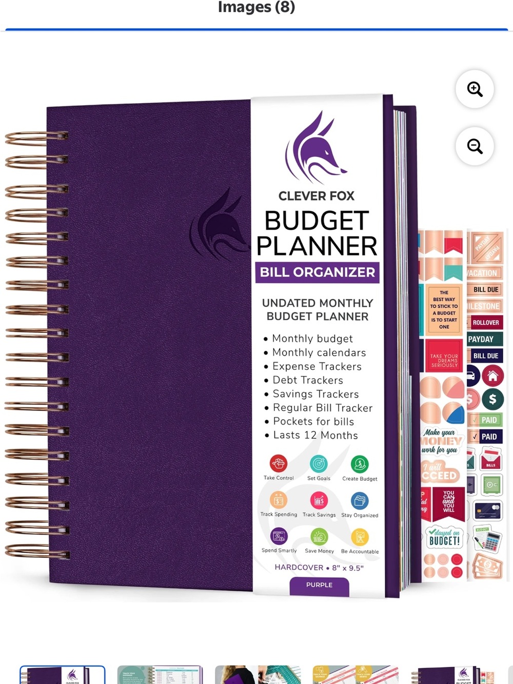 Clever Fox Budget Planner - Purple Bill Organizer